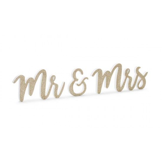 Ξύλινο διακοσμητικό τραπεζιού Χρυσό Mr & Mrs Ξύλινο διακοσμητικό τραπεζιού Χρυσό Mr & Mrs