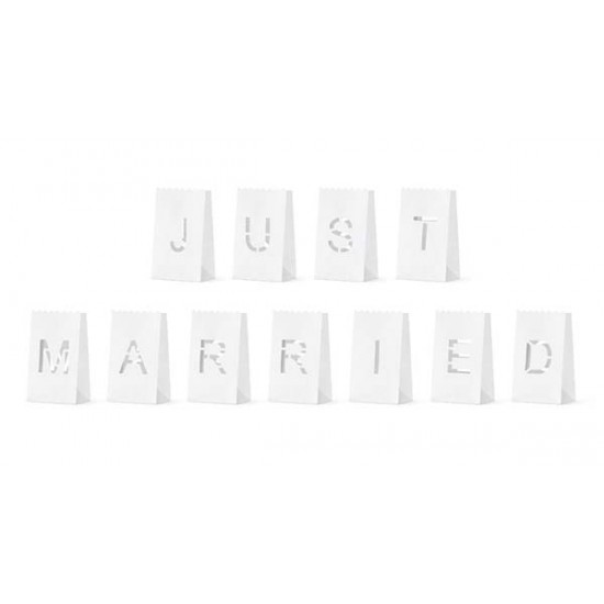 Φαναράκια για κεράκια “Just Married” (11 τεμ) Φαναράκια για κεράκια “Just Married” (11 τεμ)