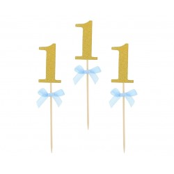 Οδοντογλυφίδες πάρτυ 1st Birthday γαλάζιες (10 τεμ)