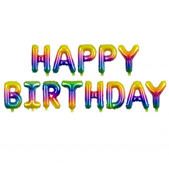 Μπαλόνι Foil Γενεθλίων “Happy Birthday” Rainbow Ombre (13 τεμ) Μπαλόνι Foil Γενεθλίων “Happy Birthday” Rainbow Ombre (13 τεμ)
