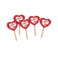 Topper Cupcake – Καρδιά I Love You (25 τεμ)