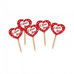 Topper Cupcake – Καρδιά I Love You (25 τεμ)