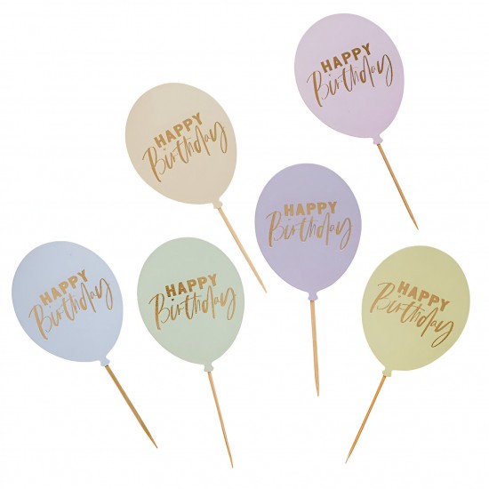 Οδοντογλυφίδες Μπαλόνι Pastel Birthday (12 τεμ) Οδοντογλυφίδες Μπαλόνι Pastel Birthday (12 τεμ)