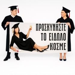 Πανό Αποφοίτησης – Προσκυνήστε το Είδωλο