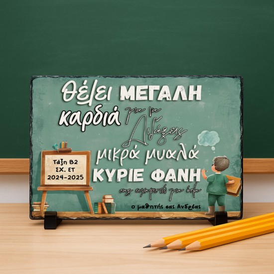 Πέτρινη Κορνίζα για Δασκάλα/Δάσκαλο – Θέλει Μεγάλη Καρδιά