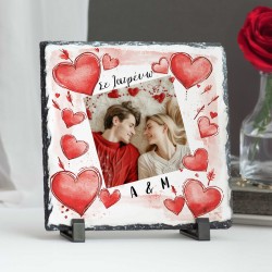 Πέτρινη Κορνίζα για Ζευγάρι – Καρδούλες