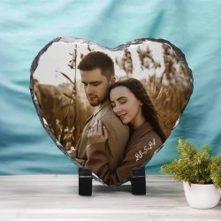 Πέτρινη Κορνίζα Καρδιά με Φωτογραφία – Ζευγάρι