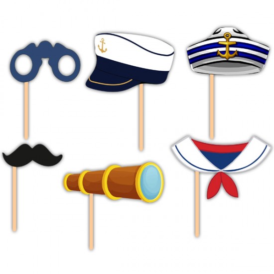 Photobooth Props Ναυτικό (6 τεμ) Photobooth Props Ναυτικό (6 τεμ)
