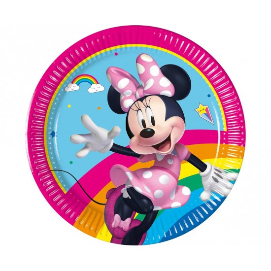 Πιάτα γλυκού Minnie – Rainbow (8 τεμ)