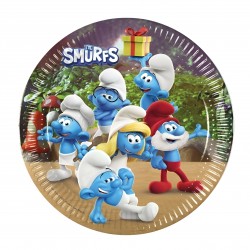 Πιάτα γλυκού Στρουμφάκια (8 τεμ)