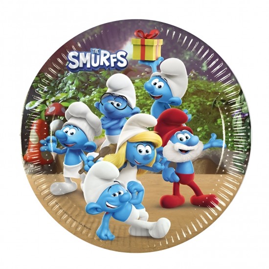 Πιάτα γλυκού Στρουμφάκια (8 τεμ)
