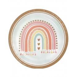 Πιάτα Mεγάλα Xάρτινα Boho Rainbow Creative Converting (8 Tεμάχια)