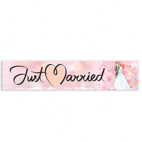 Πινακίδα αυτοκινήτου γάμου “Just Married ροζ” Πινακίδα αυτοκινήτου γάμου “Just Married ροζ”