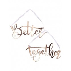Πινακίδα Για Την Καρέκλα Με Κορδέλα Better Together Ροζ - Χρυσό