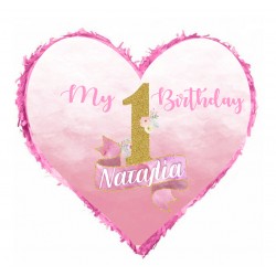 Πινιάτα καρδιά – 1st Birthday Girl