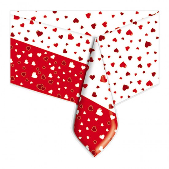 Τραπεζομάντηλο – Καρδούλες Πλαστικό (140 x 270 cm)