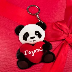 Μπρελόκ Plexi – Αρκουδάκι Panda Σ’αγαπώ