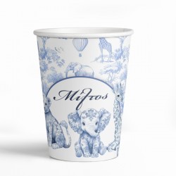 Ποτήρια Με Όνομα – Blue Toile Ζώα Της Ζούγκλας (6 τεμ)