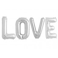 Μπαλόνι Foil LOVE Ασημί (4 τεμ.)