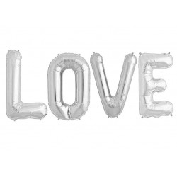 Μπαλόνι Foil LOVE Ασημί (4 τεμ.)