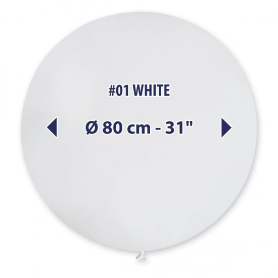 80cm - 31'' Άσπρο μεγάλο μπαλόνι