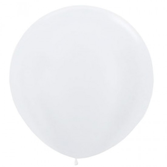 90cm - 36''  Άσπρο περλέ μεγάλο μπαλόνι