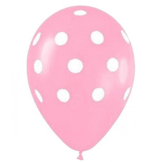 Μπαλόνι τυπωμένο ροζ πουά