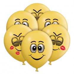 Μπαλόνια Λάτεξ 12" Smile faces (6 τεμ.)