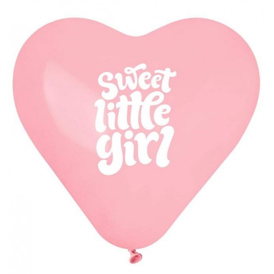 Μπαλόνι Λάτεξ Καρδιά 17" Sweet Little Girl Μπαλόνι Λάτεξ Καρδιά 17" Sweet Little Girl