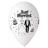 Μπαλόνι Γάμου Λάτεξ 12" Λευκό Just Married