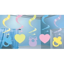 Swirl Διακοσμητικά Οροφής Baby Shower (5 τεμ.)