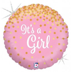Μπαλόνι Γέννησης Its a Girl Με Γκλίτερ