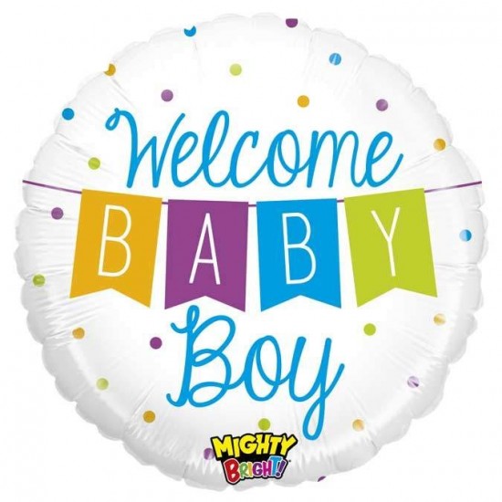 Μπαλόνι Γέννησης Welcome Baby Boy Μπάνερ Μπαλόνι Γέννησης Welcome Baby Boy Μπάνερ