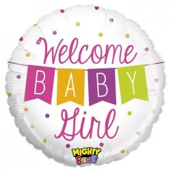 Μπαλόνι Γέννησης Welcome Baby Girl μπάνερ
