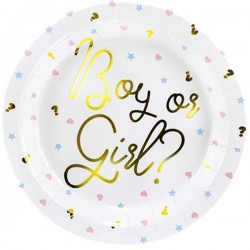 Πιάτα Μεγάλα για Baby Shower Boy or Girl" (6 τεμ.)"
