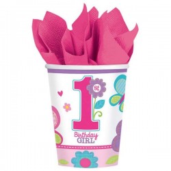 Ποτήρια '1st birthday girl' (6τεμ.)