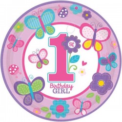 Πιάτα Μεγάλα 1st birthday girl (8 τεμ.)