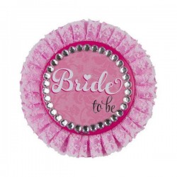 Παράσημο Ροζ με δαντέλα  'Bride to be'