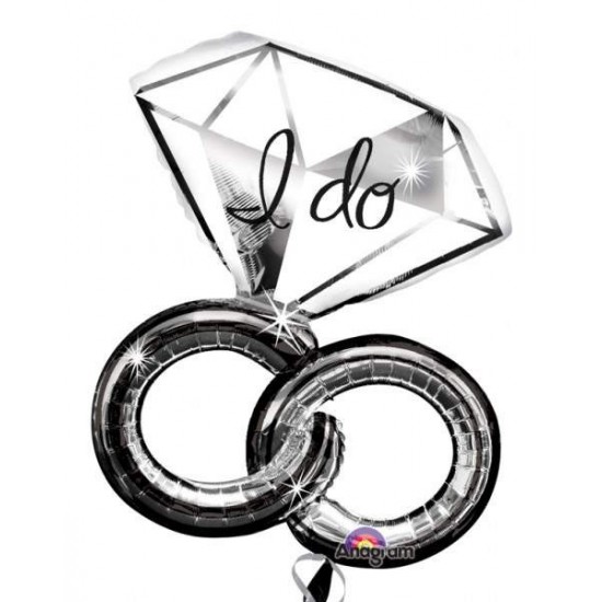 Μπαλόνι Foil Βέρα Και Μονόπετρο 'I Do' Μπαλόνι Foil Βέρα Και Μονόπετρο 'I Do'