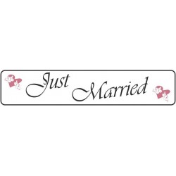 Πινακίδα αυτοκινήτου γάμου Just Married Περιστέρια