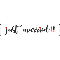 Πινακίδα αυτοκινήτου γάμου Just Married