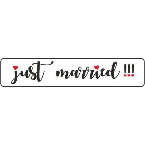 Πινακίδα αυτοκινήτου γάμου Just Married Πινακίδα αυτοκινήτου γάμου Just Married