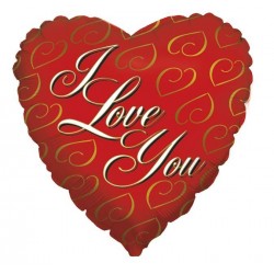 Μπαλόνι Foil Αγάπης Καρδιά I Love You Χρυσές Καρδιές 46εκ.