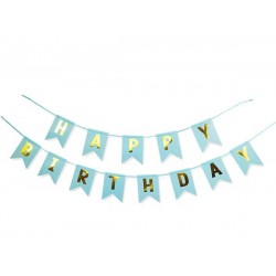 Banner Διακοσμητικό μπλε Happy birthday
