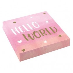 Χαρτοπετσέτες Μεγάλες Oh Baby Girl Hello World /16 τεμ