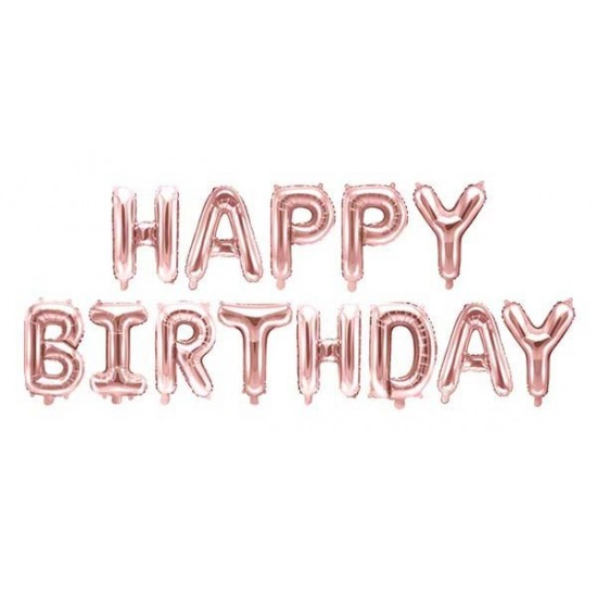 Μπαλόνια Foil Γενεθλίων Happy Birthday Ροζ-χρυσό (13 τεμ) Μπαλόνια Foil Γενεθλίων Happy Birthday Ροζ-χρυσό (13 τεμ)