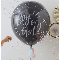 Μπαλόνι Μεγάλο Τυπωμένο 'Boy or Girl' Γεμισμένο Με Κονφετί