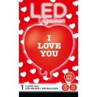 Μπαλόνι καρδιά LED με κουμπάκι που αναβοσβήνει