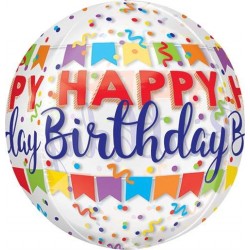 Μπαλόνι ORBZ Διάφανο Γενεθλίων Happy Birthday 