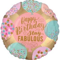 Μπαλόνι Foil Για Γενέθλια Happy Birthday Stay Fabulous